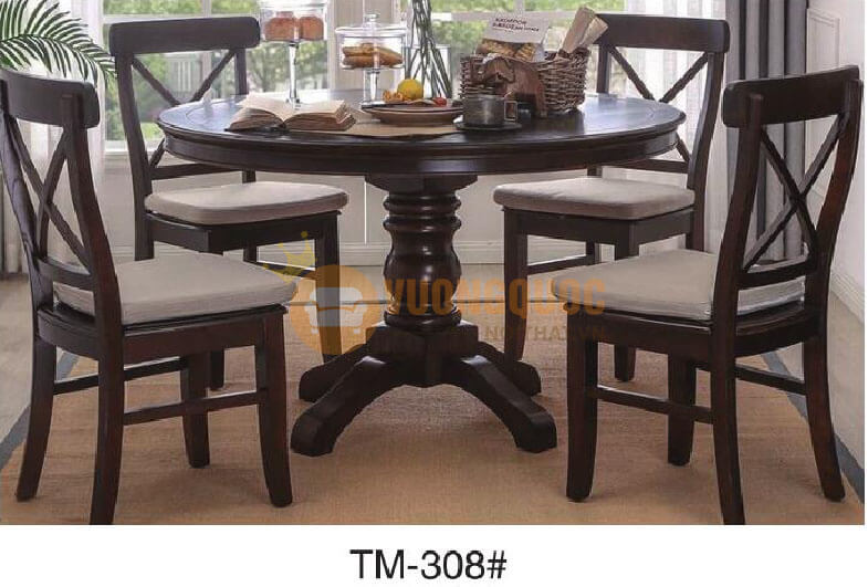 Bộ bàn ghế nhà hàng bàn tròn cao cấp HOY TM308-1